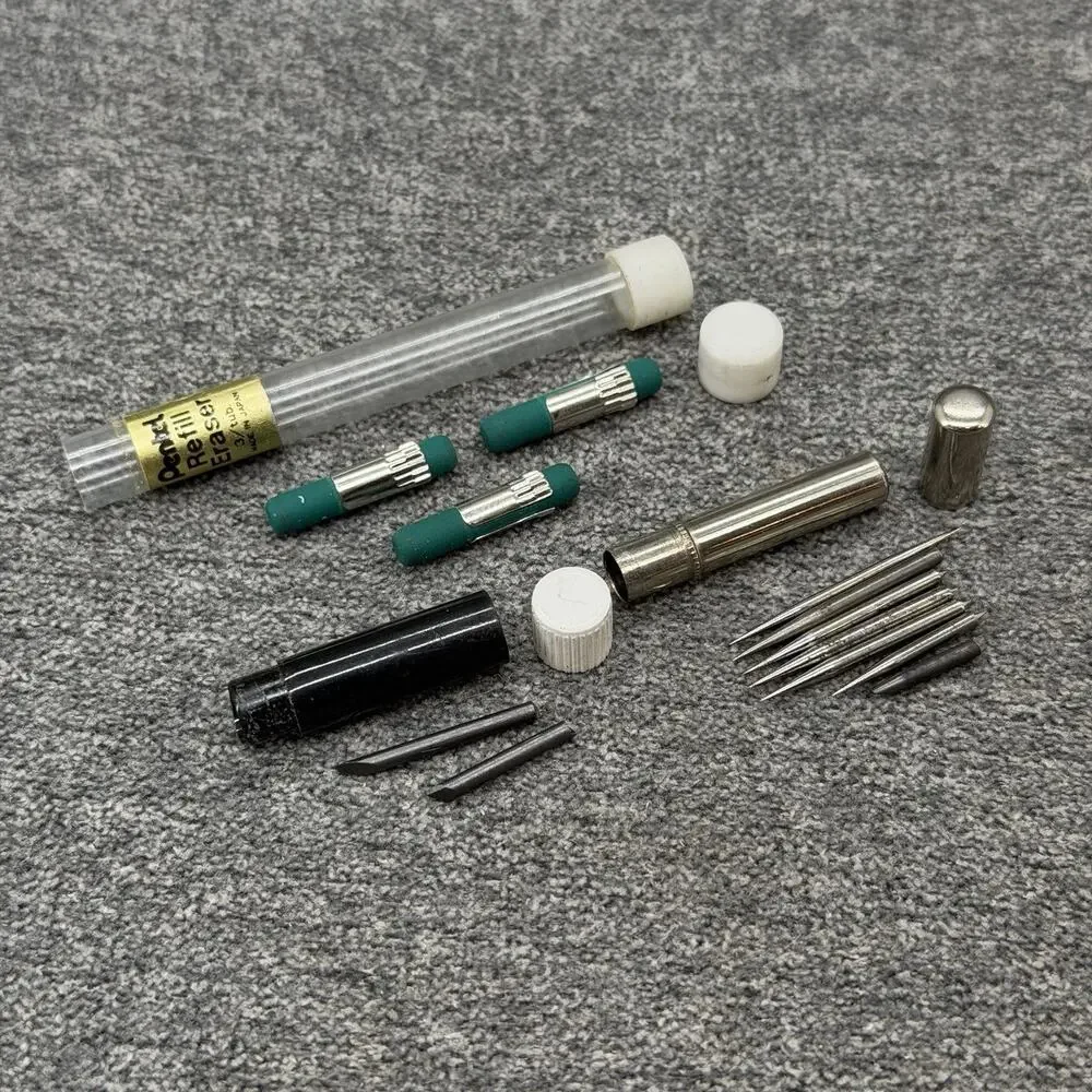Vintage Berol Turquoise Pentel Mechanical Pencil Lead Refills Eraser Lot